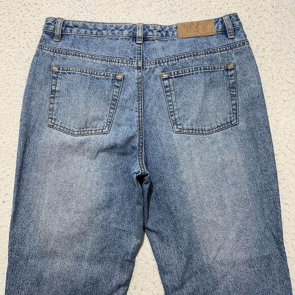 Ann Taylor LOFT Women's 8 Mid Rise Straight Leg Denim Jeans Light Blue 32x26 - Picture 7 of 13